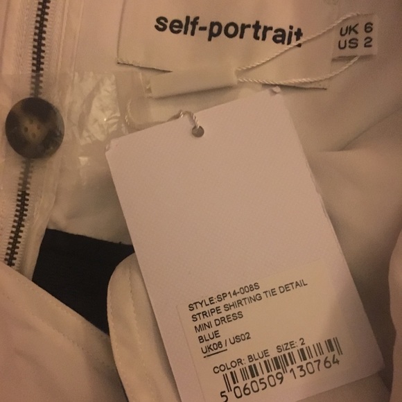 Self-Portrait dress in stripedOff-the-shoulder nwt - Picture 4 of 5